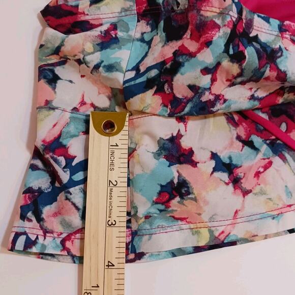 Avia Activewear Running Shorts Womens Large Breathable Lined Pink Floral - Picture 9 of 10